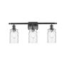 Innovations Lighting Candor 3 Light 26" Wide Bathroom Vanity Light Matte Black / Clear Waterglass