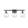 Innovations Lighting Small Waverly 3 Light 26" Wide Bathroom Vanity Light Matte Black / Clear
