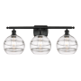 Innovations Lighting Rochester 3 Light 28" Wide Vanity Light Matte Black / Clear