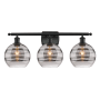 Innovations Lighting Rochester 3 Light 28" Wide Vanity Light Matte Black / Light Smoke