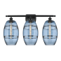 Innovations Lighting Vaz 3 Light 28" Wide Vanity Light Matte Black / Princess Blue