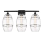 Innovations Lighting Vaz 3 Light 28" Wide Vanity Light Matte Black / Clear