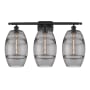 Innovations Lighting Vaz 3 Light 28" Wide Vanity Light Matte Black / Light Smoke
