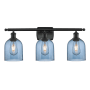 Innovations Lighting Bella 3 Light 26" Wide Vanity Light Matte Black / Princess Blue