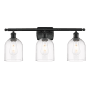 Innovations Lighting Bella 3 Light 26" Wide Vanity Light Matte Black / Clear