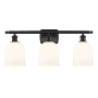Innovations Lighting Bella 3 Light 26" Wide Vanity Light Matte Black / Glossy White