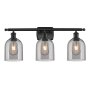 Innovations Lighting Bella 3 Light 26" Wide Vanity Light Matte Black / Light Smoke