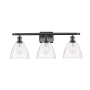 Innovations Lighting Bristol 3 Light 28" Wide Vanity Light Matte Black / Clear