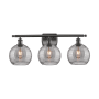 Innovations Lighting Athens Deco Swirl 3 Light 28" Wide Vanity Light Oil Rubbed Bronze / Light Smoke Deco Swirl
