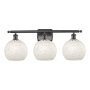 Innovations Lighting White Mouchette 3 Light 28" Wide Vanity Light Oil Rubbed Bronze / White Mouchette