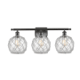 Innovations Lighting Farmhouse Rope 3 Light 26" Wide Bathroom Vanity Light Oil Rubbed Bronze / Clear / White