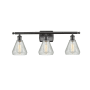 Innovations Lighting Conesus 3 Light 26" Wide Bathroom Vanity Light Oil Rubbed Bronze / Clear Crackle