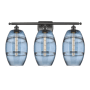 Innovations Lighting Vaz 3 Light 28" Wide Vanity Light Oil Rubbed Bronze / Princess Blue
