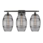 Innovations Lighting Vaz 3 Light 28" Wide Vanity Light Oil Rubbed Bronze / Light Smoke