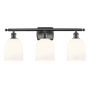 Innovations Lighting Bella 3 Light 26" Wide Vanity Light Oil Rubbed Bronze / Glossy White