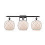 Innovations Lighting Farmhouse Rope 3 Light 26" Wide Bathroom Vanity Light Polished Chrome / White