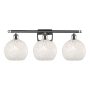 Innovations Lighting White Mouchette 3 Light 28" Wide Vanity Light Polished Chrome / White Mouchette