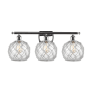 Innovations Lighting Farmhouse Rope 3 Light 26" Wide Bathroom Vanity Light Polished Chrome / Clear / White