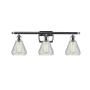 Innovations Lighting Conesus 3 Light 26" Wide Bathroom Vanity Light Polished Chrome / Clear Crackle