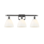 Innovations Lighting Bristol 3 Light 28" Wide Vanity Light Polished Chrome / Matte White