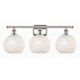 Innovations Lighting White Mouchette 3 Light 28" Wide Vanity Light Polished Nickel / White Mouchette