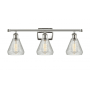 Innovations Lighting Conesus 3 Light 26" Wide Bathroom Vanity Light Polished Nickel / Clear Crackle