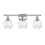 Innovations Lighting Small Waverly 3 Light 26" Wide Bathroom Vanity Light Polished Nickel / Clear