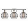 Innovations Lighting Rochester 3 Light 28" Wide Vanity Light Polished Nickel / Light Smoke