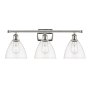 Innovations Lighting Bristol 3 Light 28" Wide Vanity Light Polished Nickel / Clear