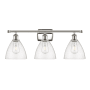 Innovations Lighting Bristol Glass 3 Light 28" Wide Vanity Light Polished Nickel / Seedy