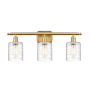 Innovations Lighting Cobbleskill 3 Light 26" Wide Vanity Light Satin Gold / Deco Swirl