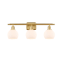 Innovations Lighting Athens 3 Light 26" Wide Vanity Light with Shade Satin Gold / Matte White