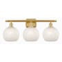 Innovations Lighting White Mouchette 3 Light 28" Wide Vanity Light Satin Gold / White Mouchette
