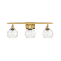 Innovations Lighting Athens 3 Light 26" Wide Vanity Light with Shade Satin Gold / Seedy