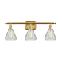 Innovations Lighting Conesus 3 Light 26" Wide Vanity Light Clear Crackle / Satin Gold