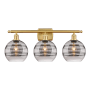 Innovations Lighting Rochester 3 Light 28" Wide Vanity Light Satin Gold / Light Smoke