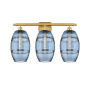 Innovations Lighting Vaz 3 Light 28" Wide Vanity Light Satin Gold / Princess Blue