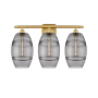 Innovations Lighting Vaz 3 Light 28" Wide Vanity Light Satin Gold / Light Smoke