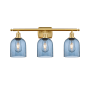 Innovations Lighting Bella 3 Light 26" Wide Vanity Light Satin Gold / Princess Blue