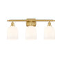 Innovations Lighting Bella 3 Light 26" Wide Vanity Light Satin Gold / Glossy White