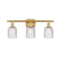 Innovations Lighting Bridal Veil 3 Light 25" Wide Vanity Light Satin Gold / Clear