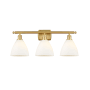Innovations Lighting Bristol Glass 3 Light 28" Wide Vanity Light Satin Gold / Matte White