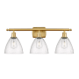 Innovations Lighting Bristol Glass 3 Light 28" Wide Vanity Light Satin Gold / Seedy