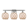 Innovations Lighting Farmhouse Rope 3 Light 26" Wide Bathroom Vanity Light Brushed Satin Nickel / White / Black