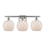Innovations Lighting Farmhouse Rope 3 Light 26" Wide Bathroom Vanity Light Brushed Satin Nickel / White