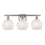 Innovations Lighting White Mouchette 3 Light 28" Wide Vanity Light Brushed Satin Nickel / White Mouchette