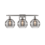 Innovations Lighting Rochester 3 Light 28" Wide Vanity Light Brushed Satin Nickel / Light Smoke