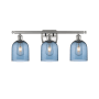 Innovations Lighting Bella 3 Light 26" Wide Vanity Light Brushed Satin Nickel / Princess Blue