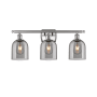 Innovations Lighting Bella 3 Light 26" Wide Vanity Light Brushed Satin Nickel / Light Smoke