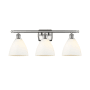 Innovations Lighting Bristol 3 Light 28" Wide Vanity Light Brushed Satin Nickel / Matte White